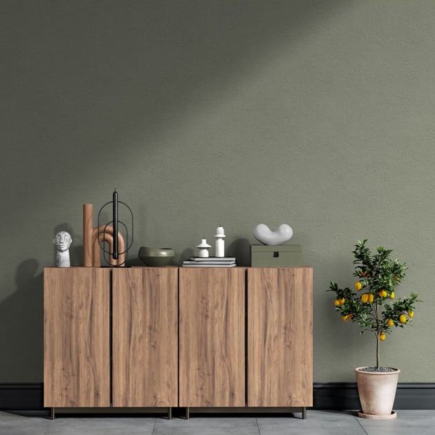 Hallway with and lemon tree mockup