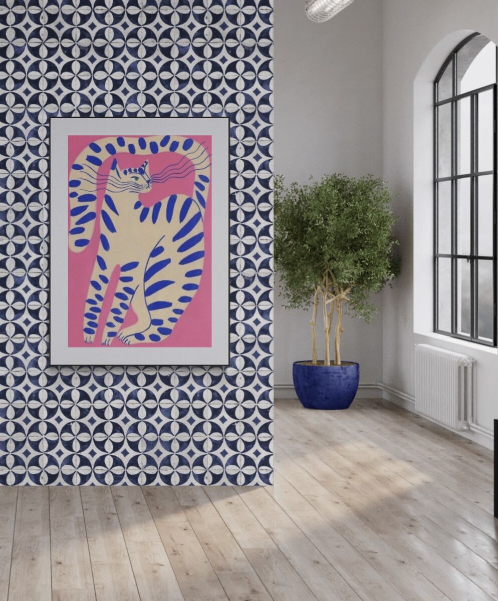 Industrial style studio feature wall mockup