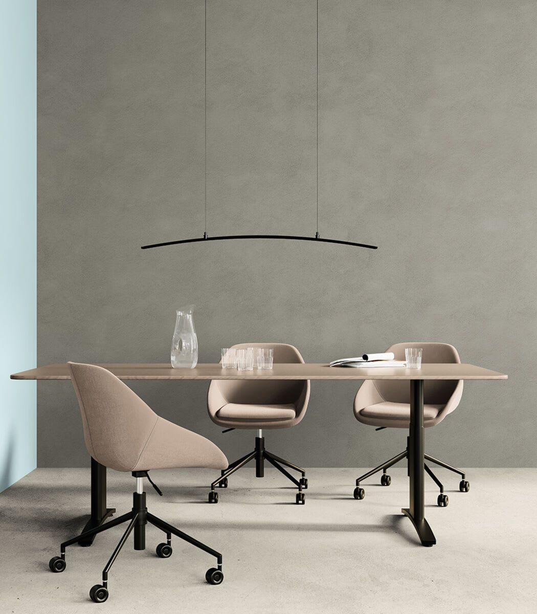 Modern meeting room with a fancy light mockup