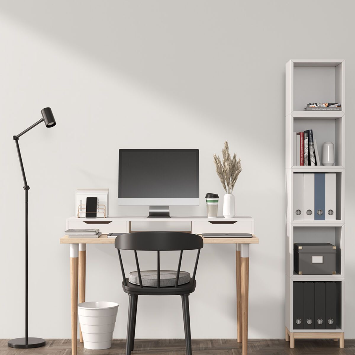 Clean modern study room mockup