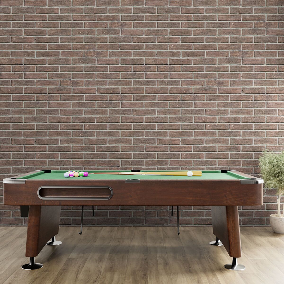 Recreation room with pool table mockup