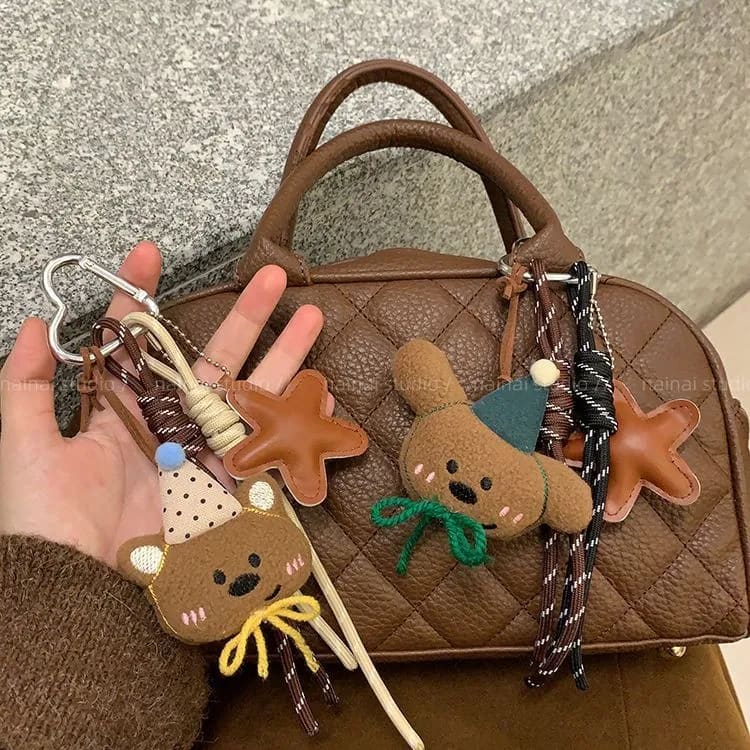 Cute Plush Bear Keychain Charm