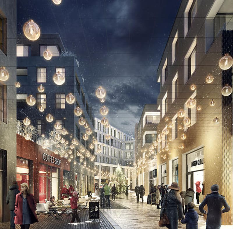 Image of a shopping street in Iceland