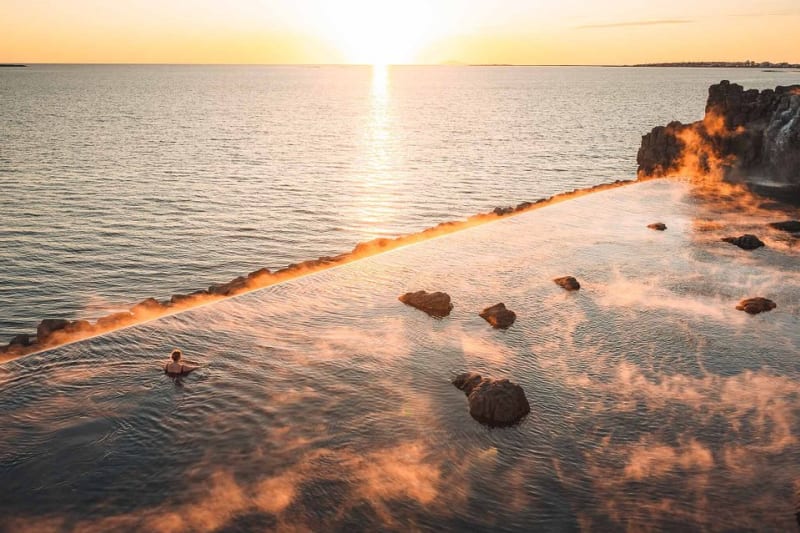 The Infinity Edge at Sky Lagoon in Iceland