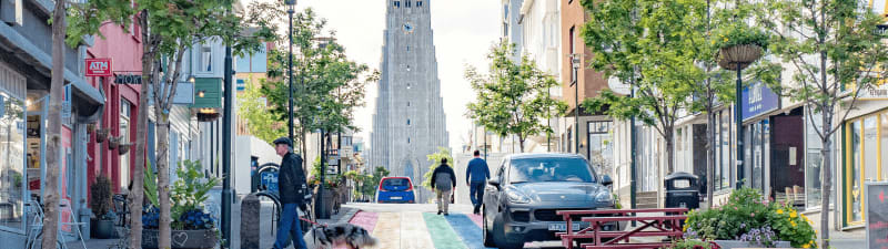 Image of Rainbow Street in Reykjavik Iceland