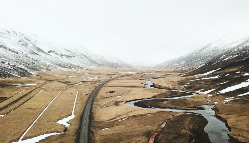 Image of a road in Akureyri Iceland
