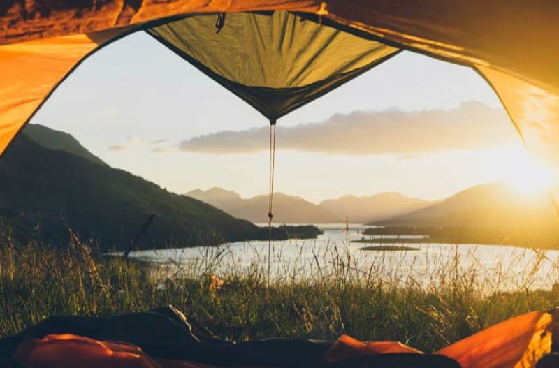 Image from a tent camping in Iceland