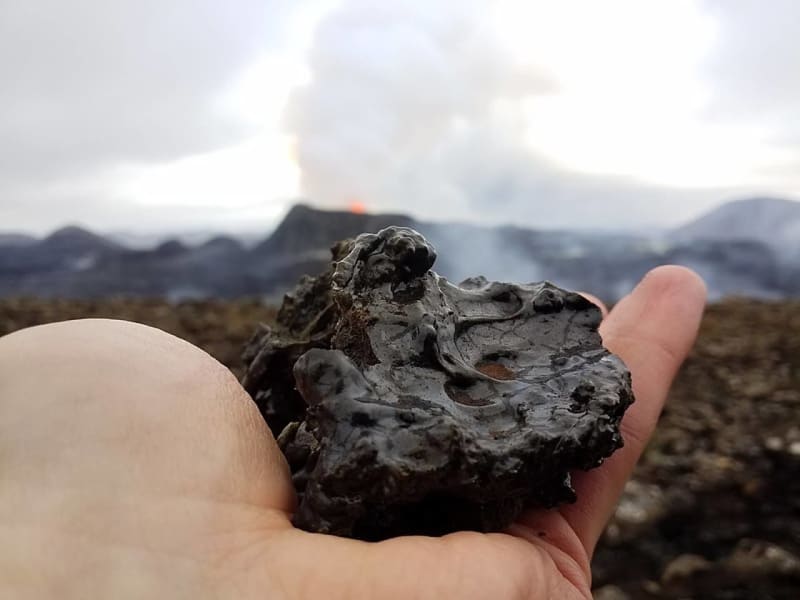 Image of a lava rock from Geldingadalir in Iceland