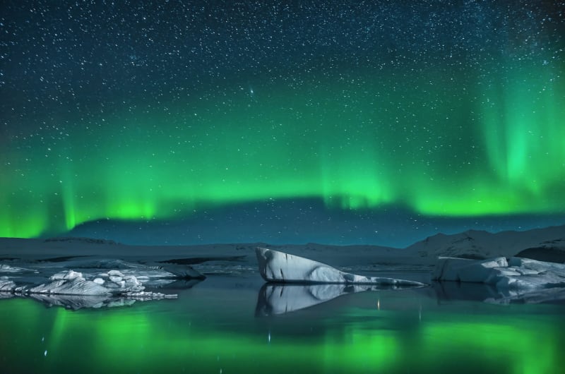 Image of Glacier Lagoon Northern Lights