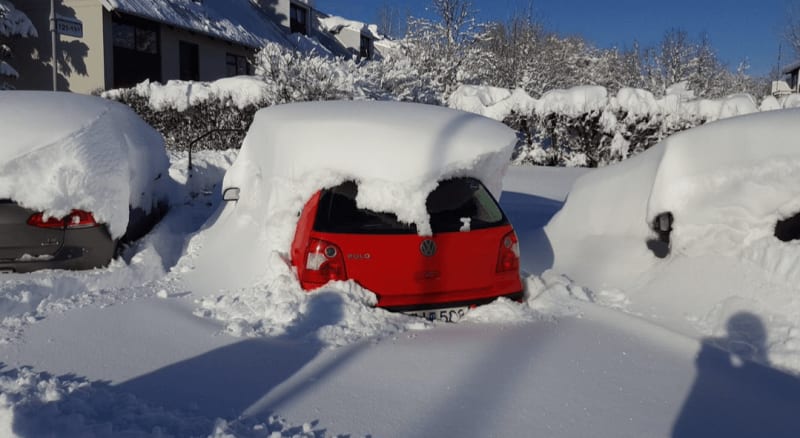 Iceland Car Rental Driving in Winter Snowy Vehicle