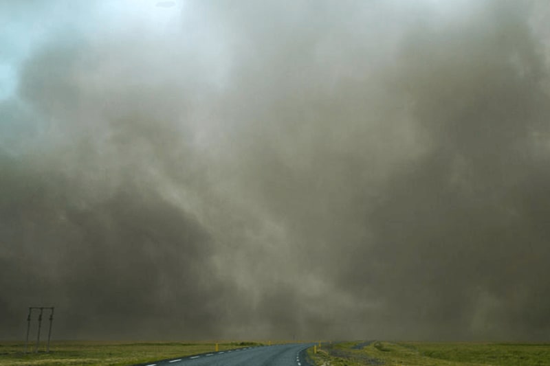 Image of a sand storm in Iceland - Iceland Car Rental