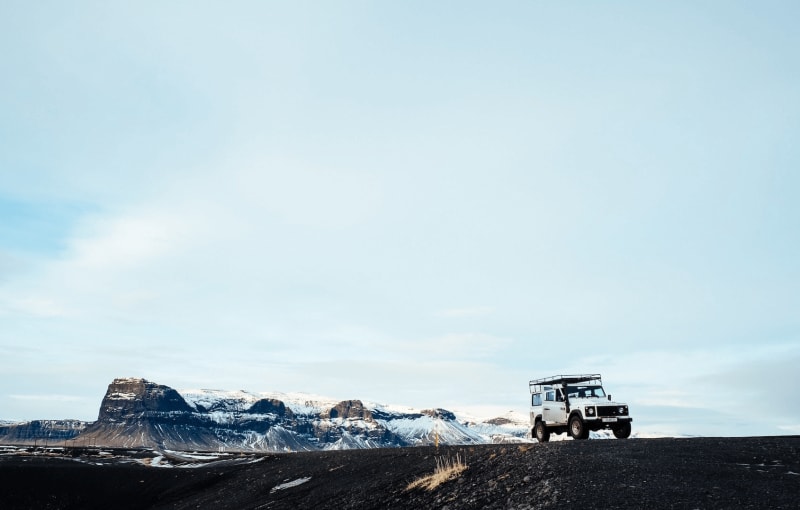 Image of a 4x4 rental car in Iceland