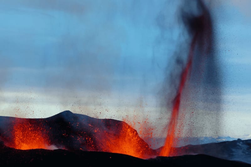 Image from the volcanic eruption in Eyjafjallajokull
