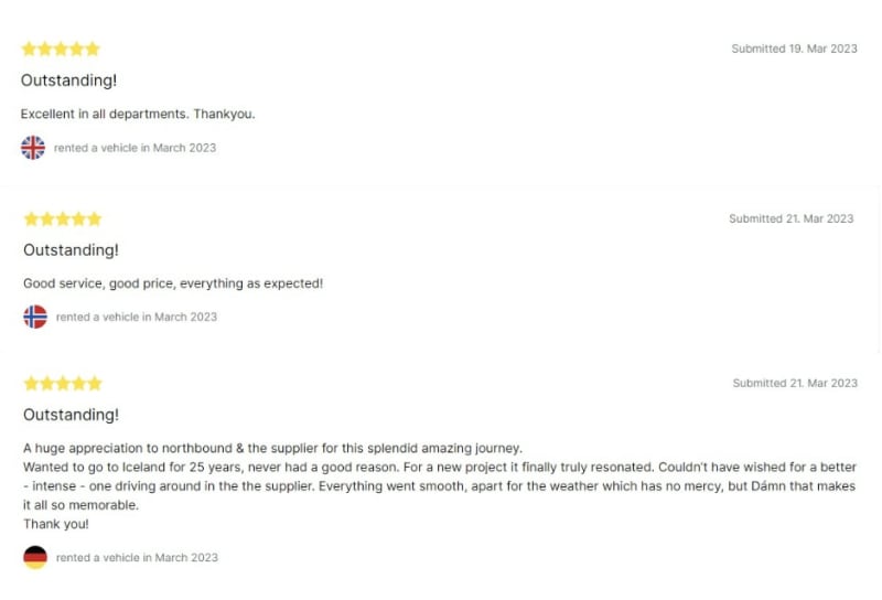 Northbound Car Rental Reviews