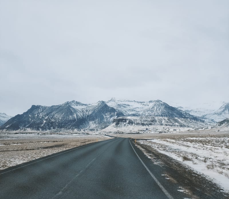 Image of a cold ring road in Iceland.