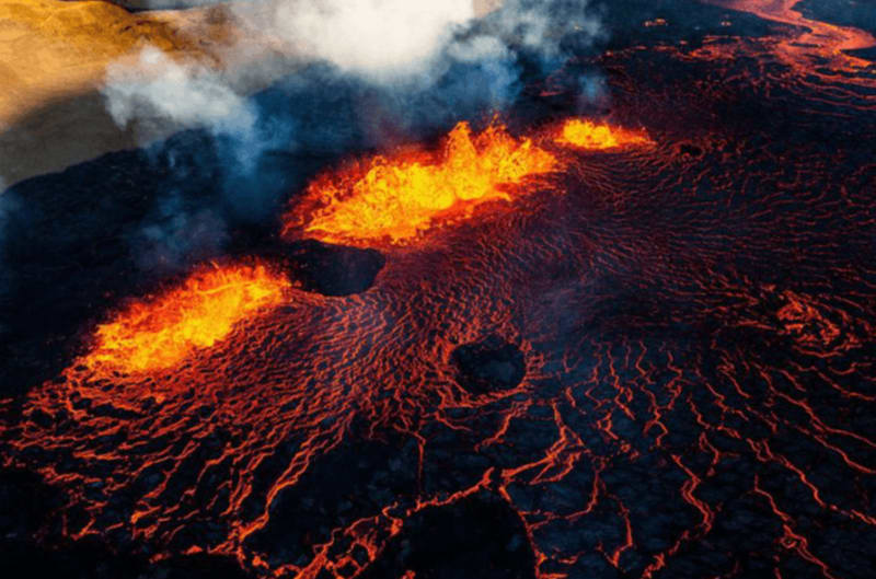 Picture of the lava from the 2022 Volcanic eruption in Reykjanes Iceland
