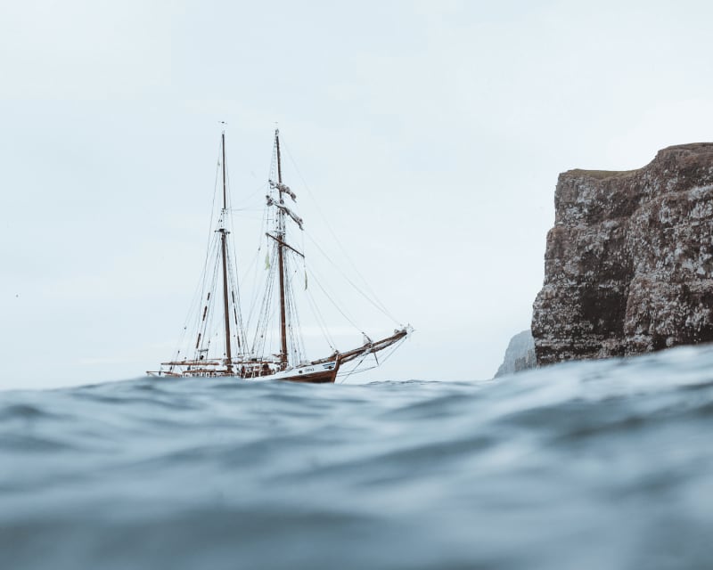 Sailboat from Northsailing, Iceland. Company that is carbon neutral, sustainable Tourism. Iceland.