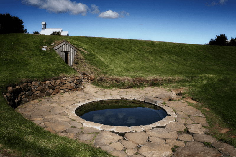 Picture of Snorralaug in Reykholt, oldest geothermal pool in Iceland