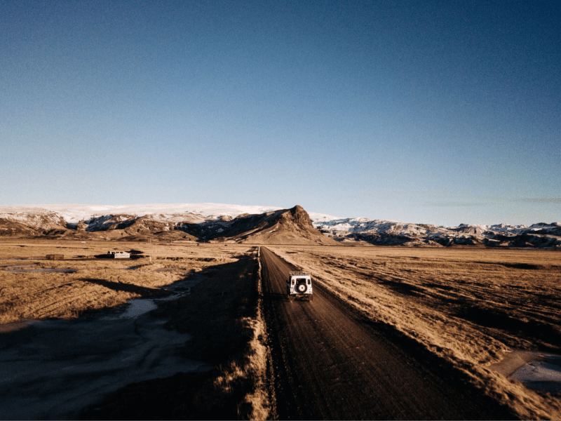 Image of a road in Iceland during september