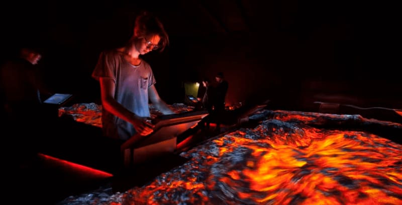 Image of inside of the Lava Center in Iceland