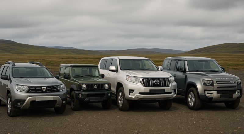 Image of vehicles that are perfect for F-Roads in Iceland