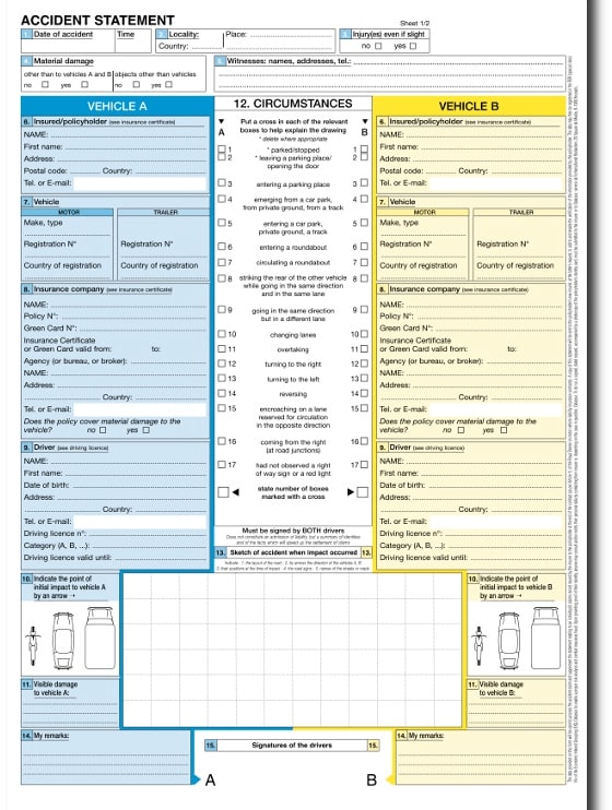 Icelandic vehicle accident form