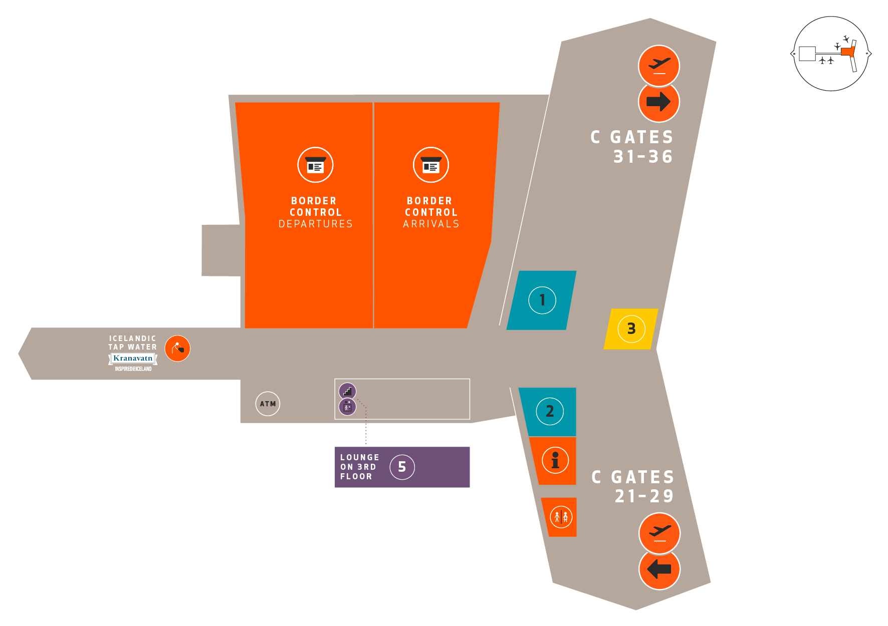Second Floor - Gate Area C21-C36