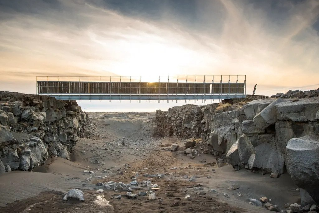 Image of the bridge between two continents north america and europe