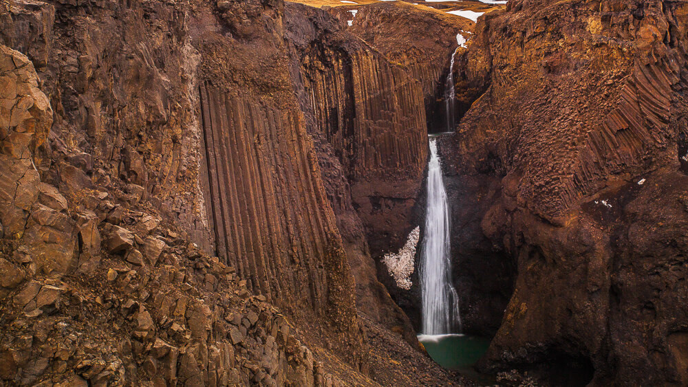 Hengifoss in Iceland Hanging Fall