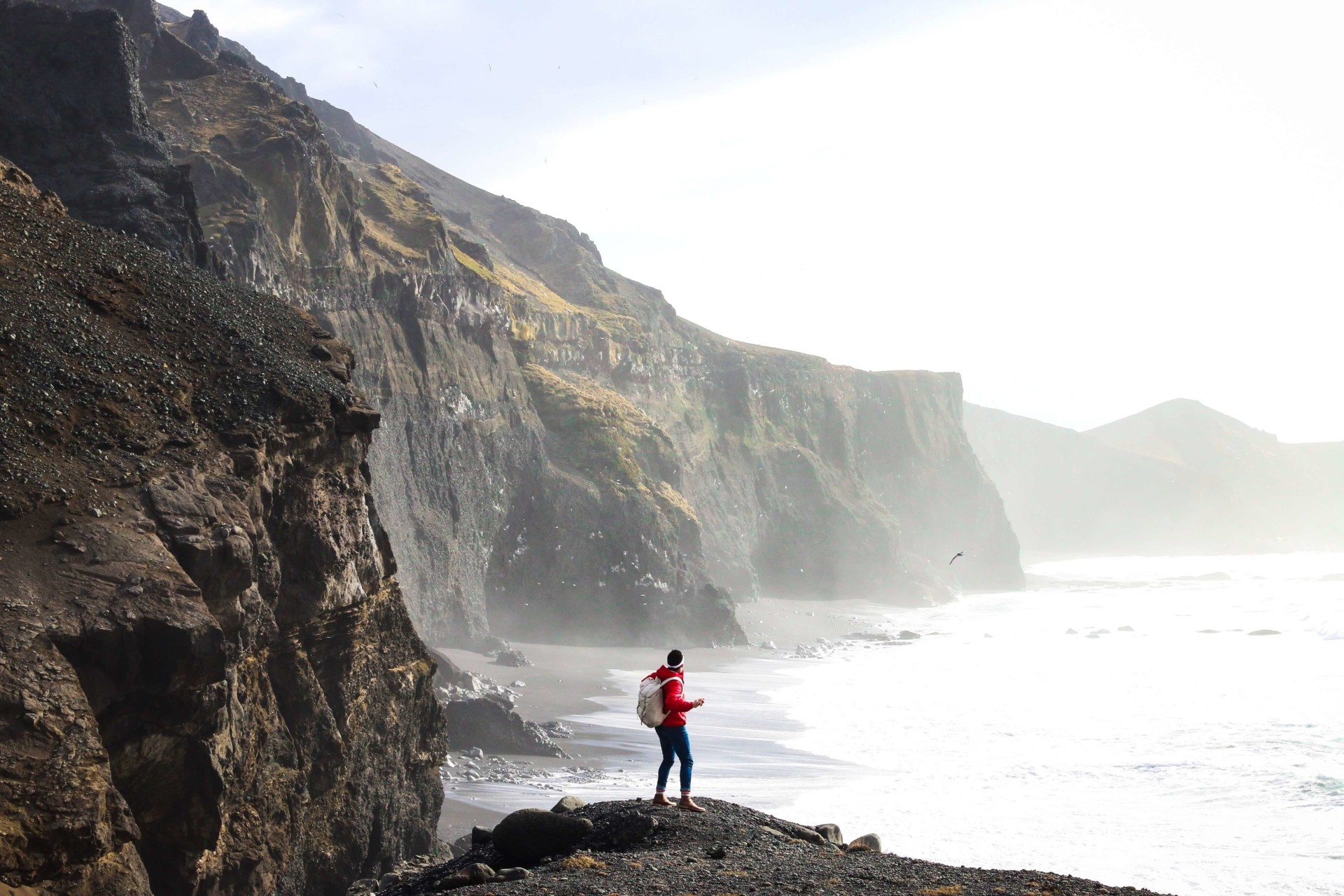 Image of a tourist visiting Iceland