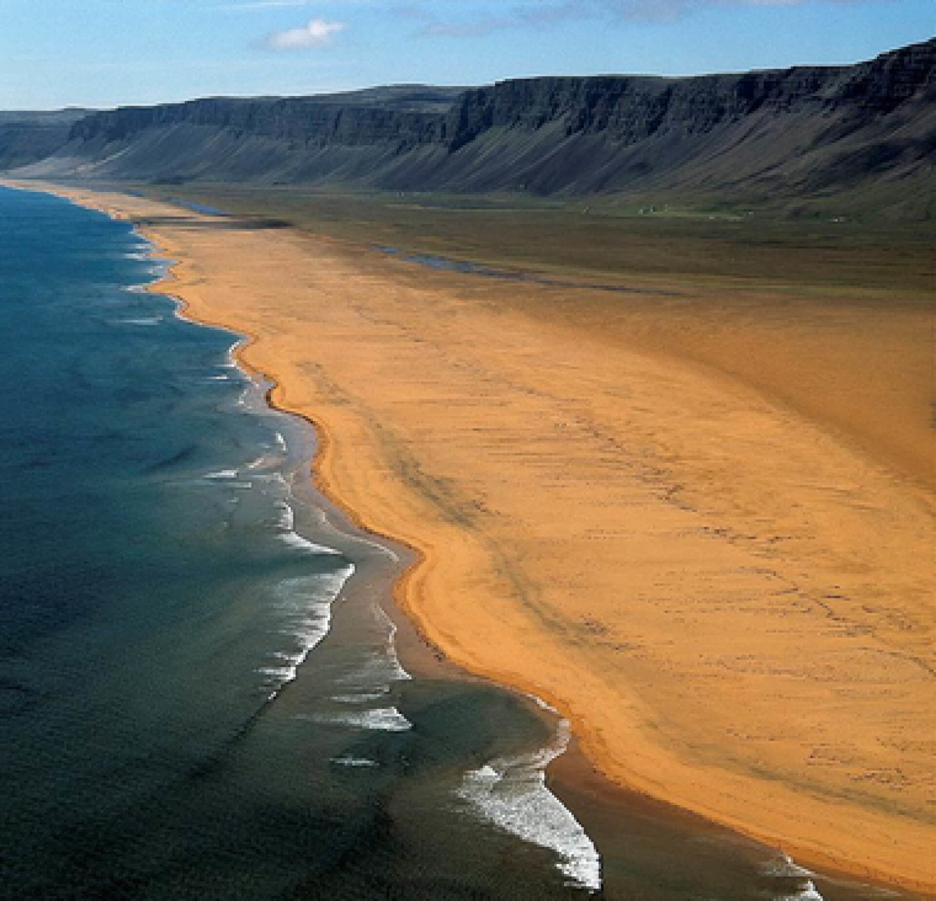 Raudisandur beach in Iceland