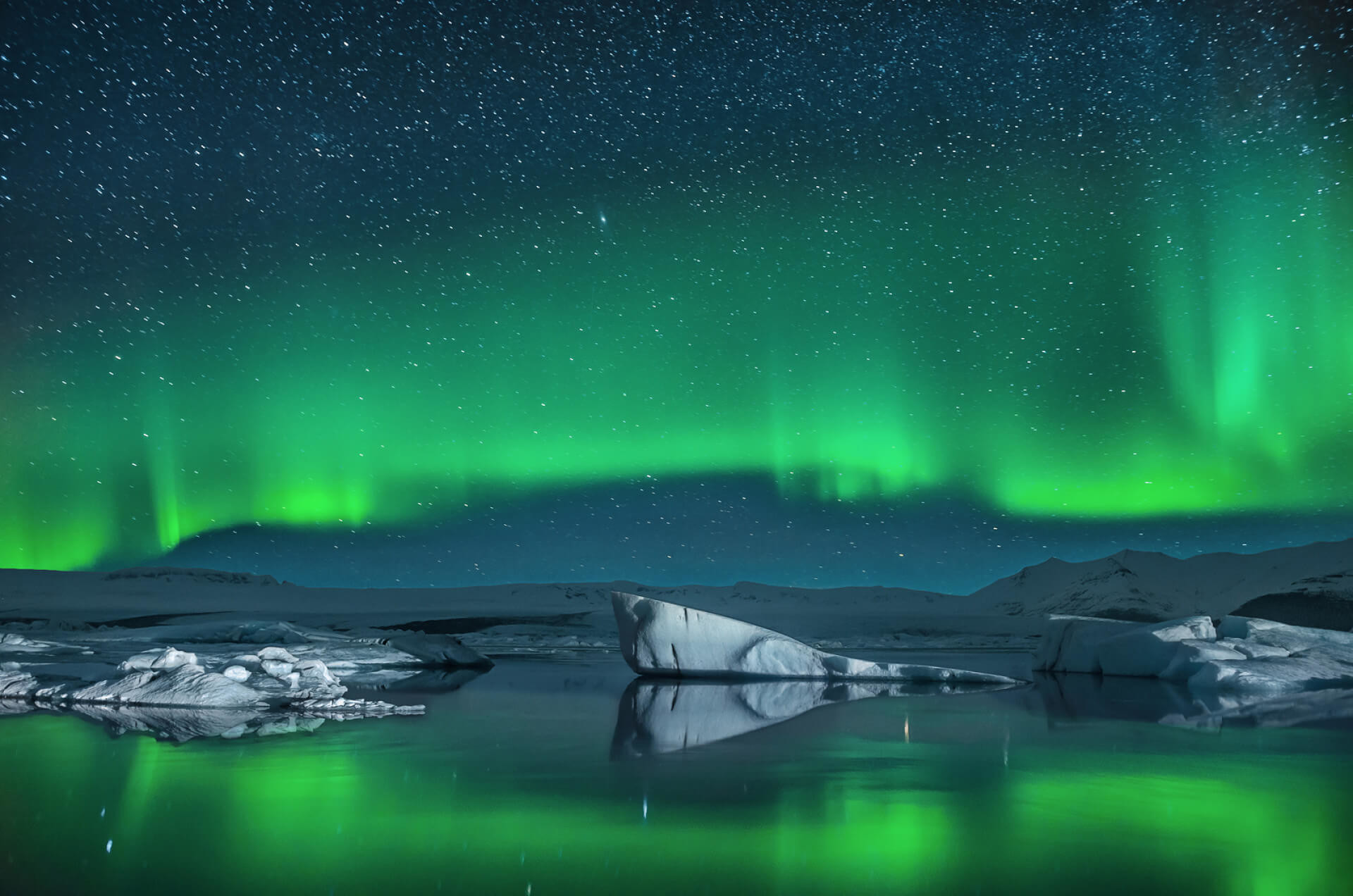 Glacier Lagoon Northern Lights