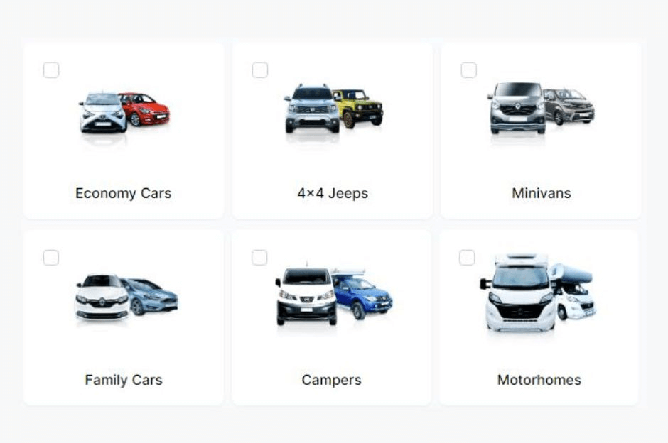 Vehicle Types for Rent