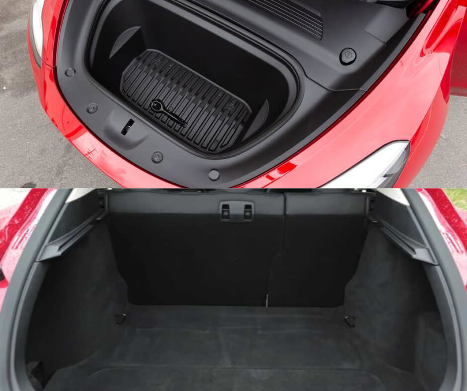 Image of the trunk and frunk of Tesla Model Y