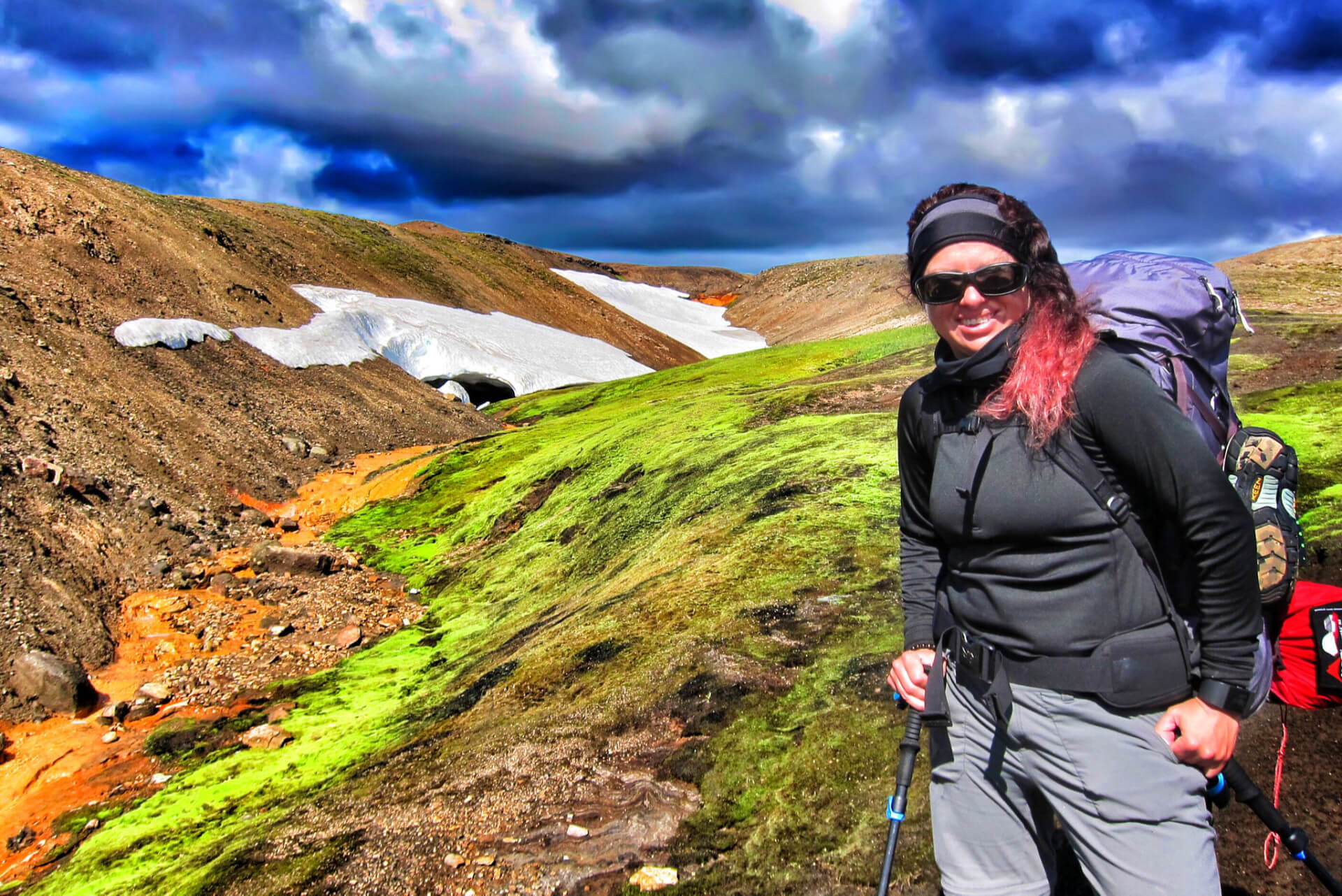 Image of a visitor in Landmannalaugar in Iceland