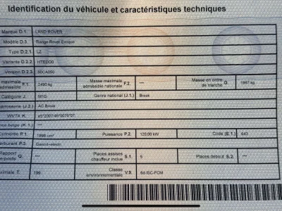 Land Rover Range Rover Evoque 1er Proprio/Garanti/ Automatique/D165 SE 11