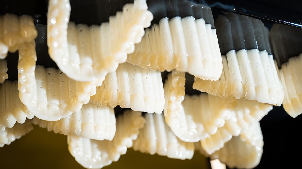 Lucitone Digital IPN 3D Premium Tooth resin being printed