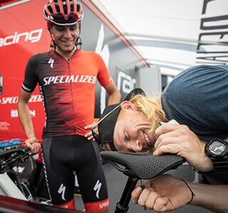 Bike technician Adjusting a Bike Saddle