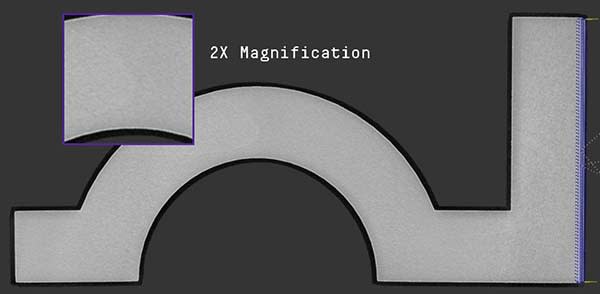 2x magnification of DLS
