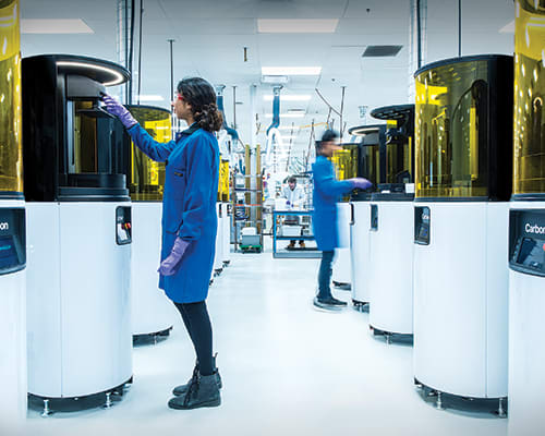 Technician using a Carbon printer