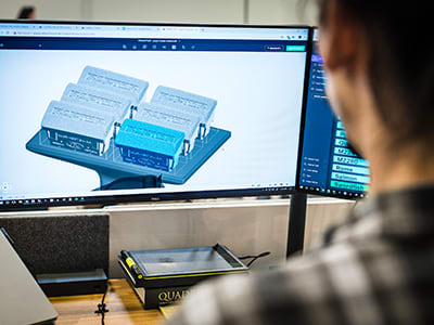 CAD drawing on a monitor