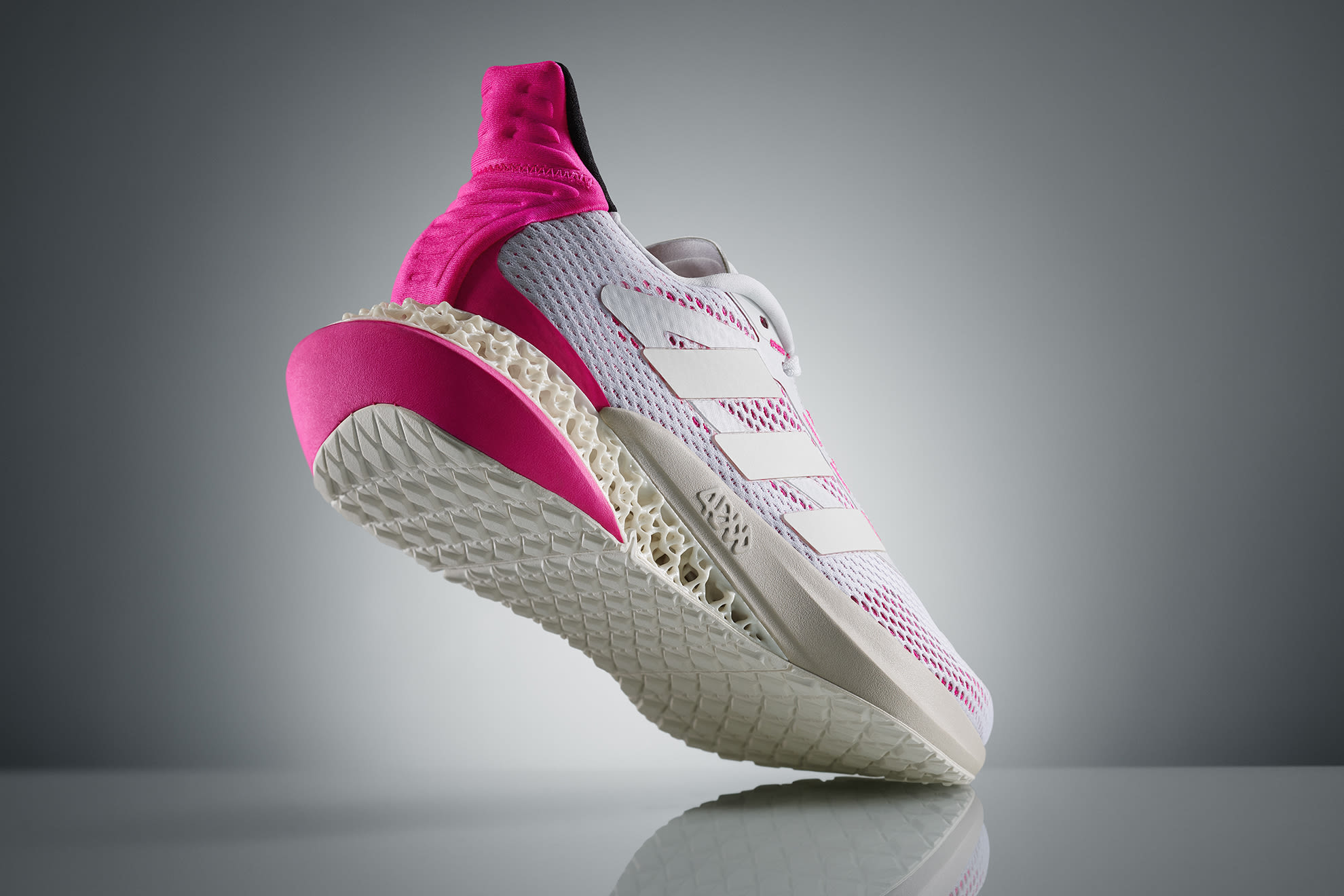 adidas 4DFWD sneaker, in white and pink