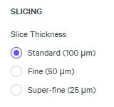 Standard Slicing 100 µm