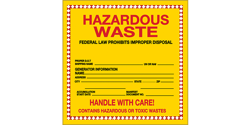 Hazardous Waste Label Hazardous Waste Label