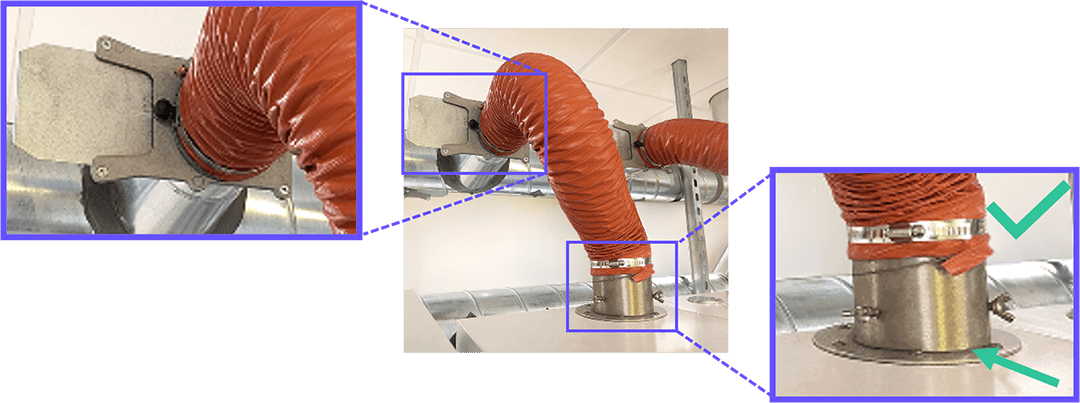 Oven Exhaust Connection - Blast Gate | Adapter Oven Exhaust Connection - Blast Gate | Adapter