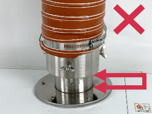 Incorrect Exhaust Connection Incorrect Exhaust Connection