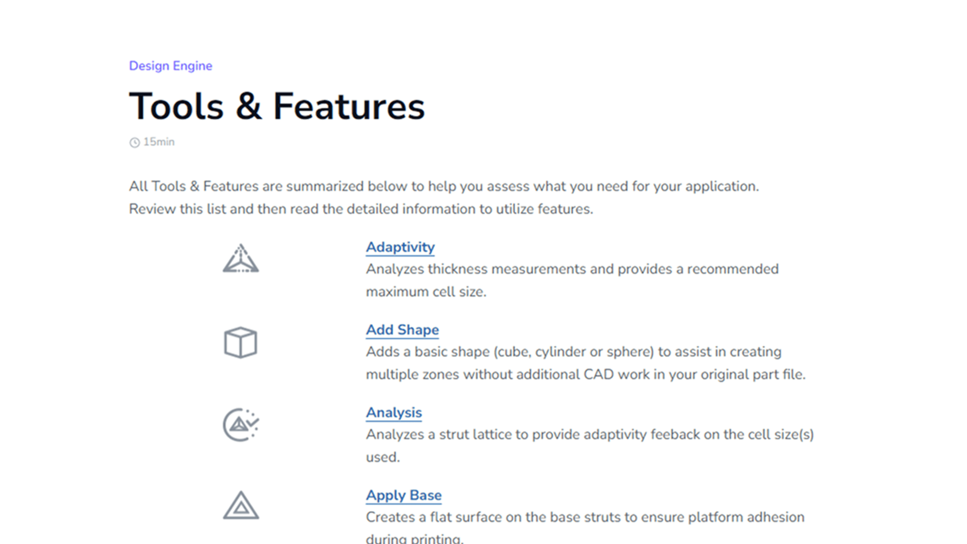 Tools and Features