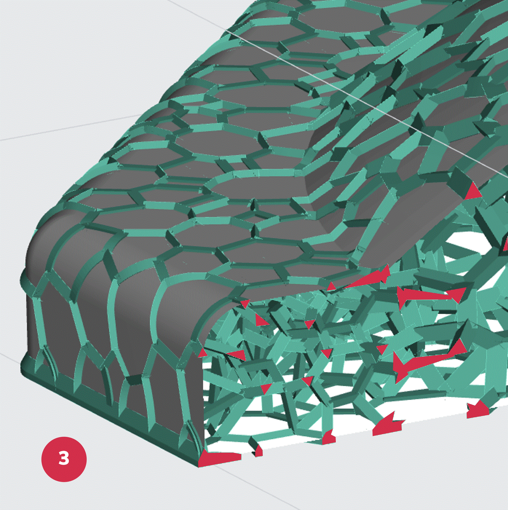 Section cuts shown in red for clarity