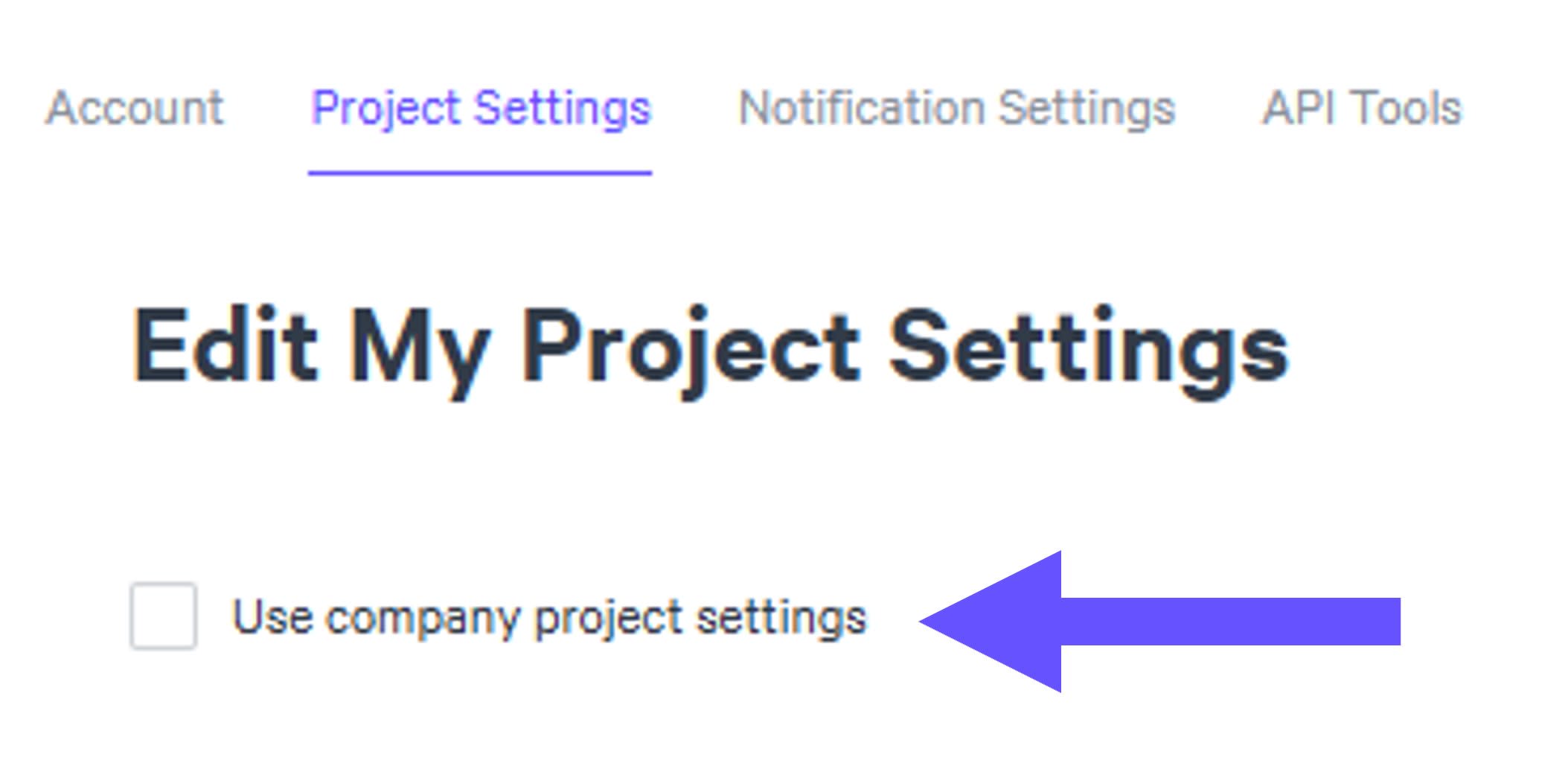 Use Company Project Settings Use Company Project Settings