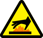 Burn hazard symbol Burn hazard symbol